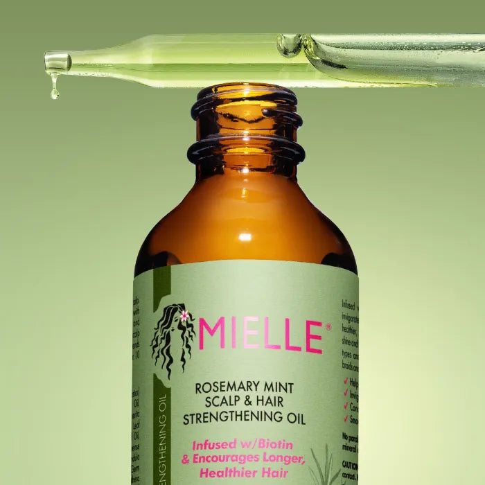 Hair Growth Essential Oil Rosemary Mint Hair Strengthening Oil Nourishing Treatment for Split Ends and Dry Mielle Organics Hair
