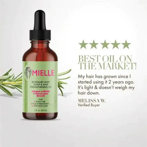 Hair Growth Essential Oil Rosemary Mint Hair Strengthening Oil Nourishing Treatment for Split Ends and Dry Mielle Organics Hair